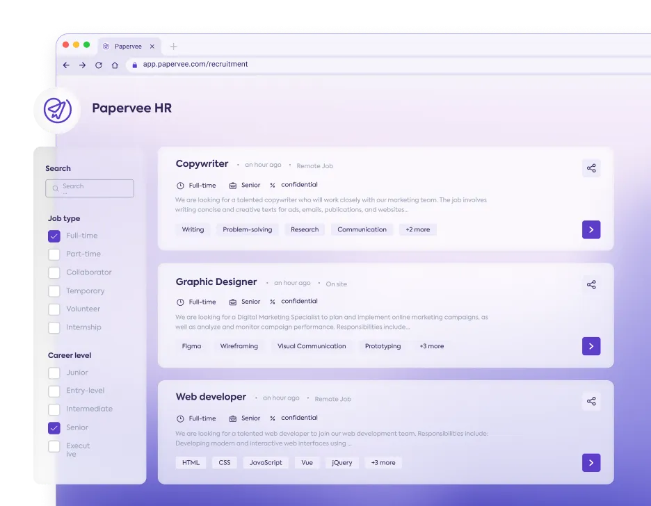 Papervee - Recruiting
