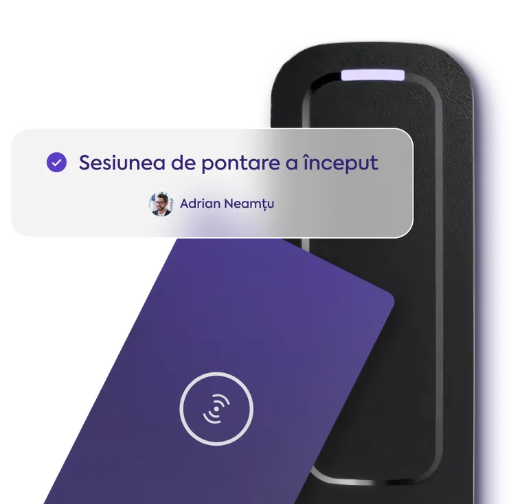 Imagine reprezentativă cu pontajul prin control acces oferit de Papervee