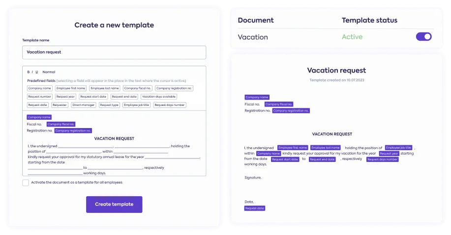 Papervee modul sabloane