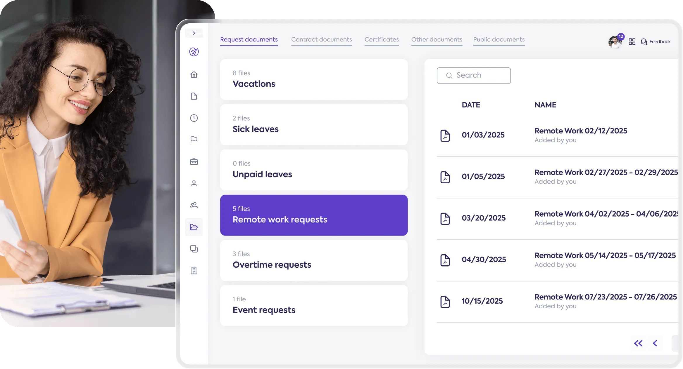 The document management module in Papervee HR - showcase image